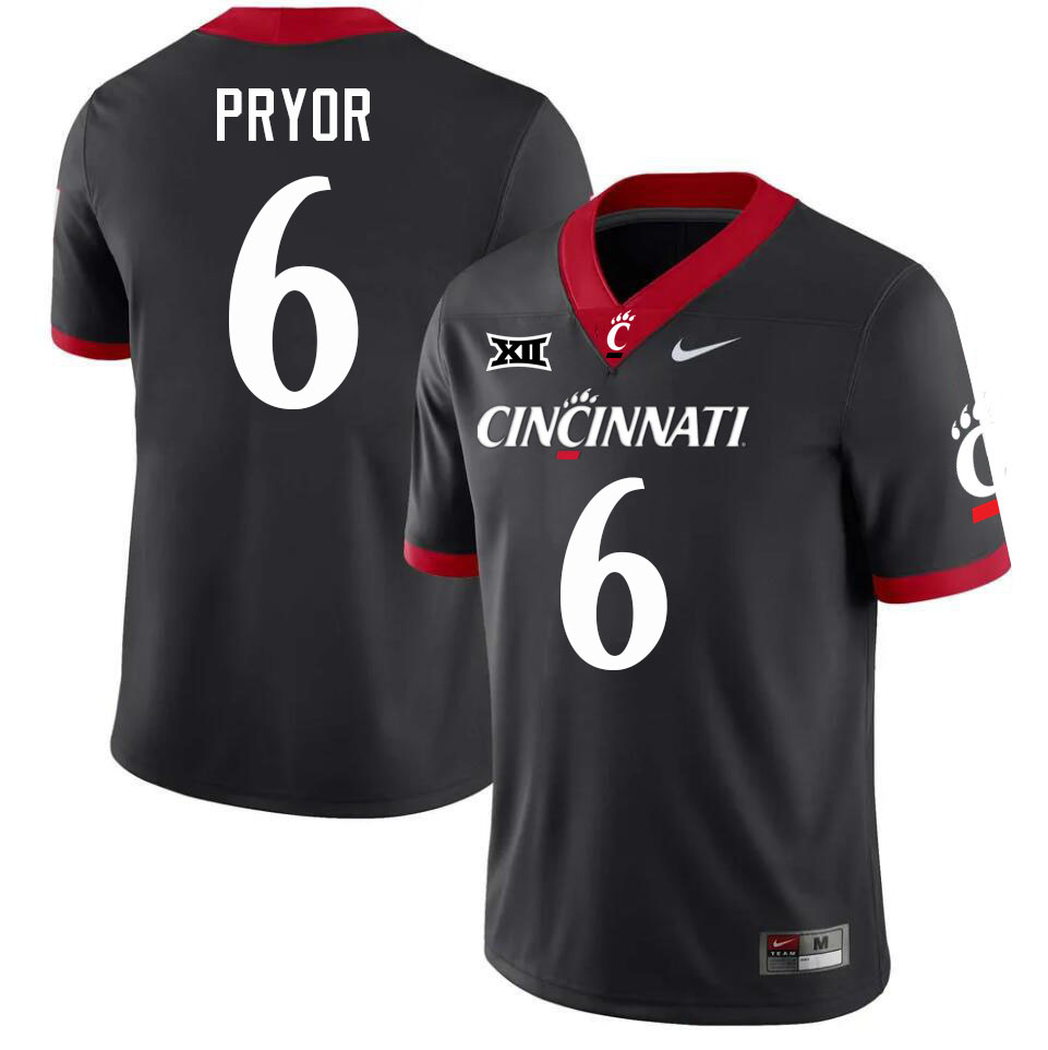 Cincinnati Bearcats #6 Evan Pryor College Football Jerseys Stitched-Black